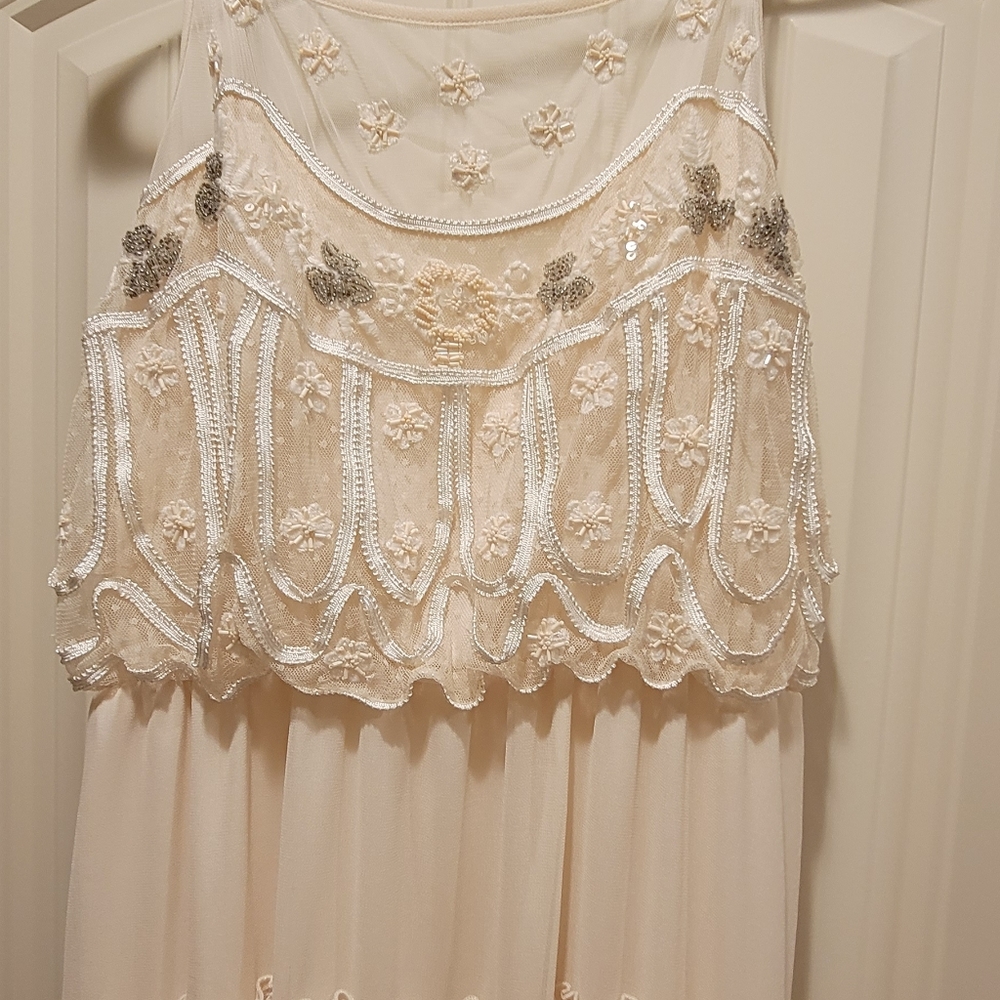 Free People boho long dress,  ivory,  large - Picture 5 of 5